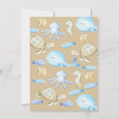 Onderwater Whimsy Baby shower Invitation Kaart (Achterkant)