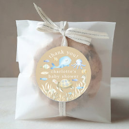Onderwater Whimsy Baby shower Ronde Sticker