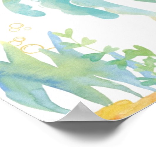 Onderwater Whimsy Jellyfish  Poster (Hoek)