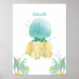 Onderwater Whimsy Kwallen Aanpasbaar Poster