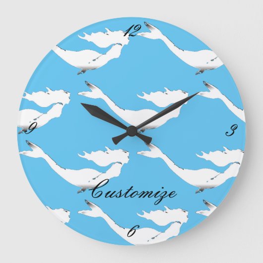 Onderwater White Mermaid Swimming Thunder_Cove Grote Klok (Voorkant)