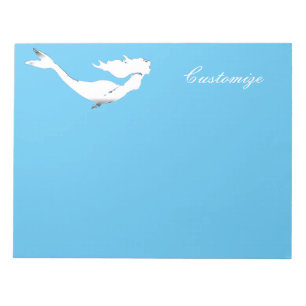 Onderwater White Mermaid Swimming Thunder_Cove Notitieblok