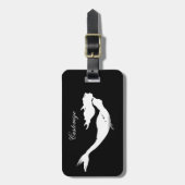 onderwater witte zeemeermin zwemmen bagagelabel (Voorkant verticaal)