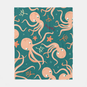 Onderwater wonderen: Octopus zeesterren dansen Fleece Deken
