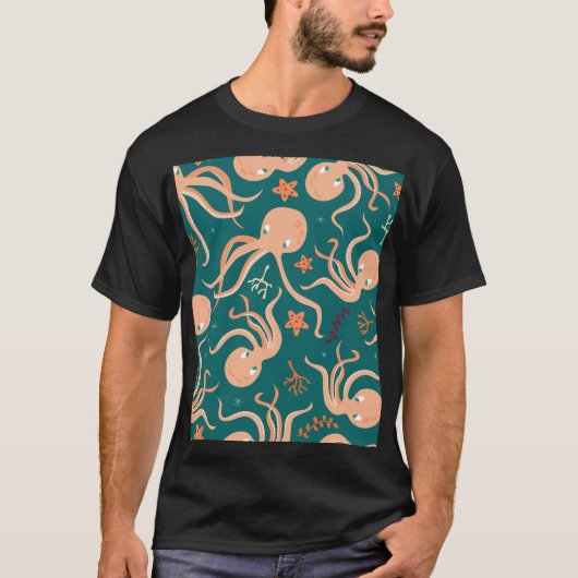 Onderwater wonderen: Octopus zeesterren dansen T-shirt (Voorkant)