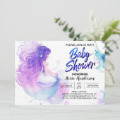 Onderwater Wonders: Zeemeermin Baby shower Kaart (Staand voorkant)