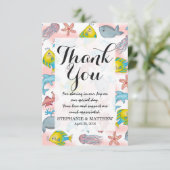 Onderwater Zee creëert Waterverf illustraties Bedankkaart (Staand voorkant)