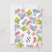 Onderwater Zee creëert Waterverf illustraties Bedankkaart (Achterkant)