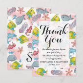 Onderwater Zee creëert Waterverf illustraties Bedankkaart (Voorkant / Achterkant)