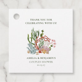 Onderwater Zee koraal schelpen Koppels Douche Bedankjes Labels