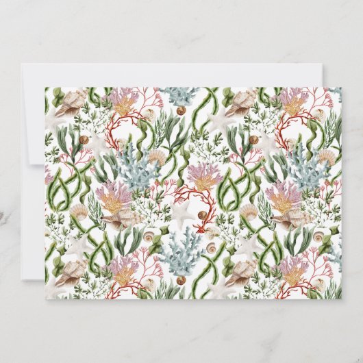 Onderwater Zee koraal schelpen Koppels Douche Bedankkaart (Achterkant)