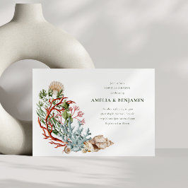 Onderwater Zee koraal schelpen Koppels Douche Kaart