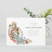 Onderwater Zee koraal schelpen Koppels Douche Kaart (Staand voorkant)