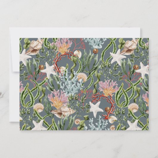 Onderwater Zee koraal schelpen Koppels Douche Kaart (Achterkant)