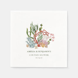 Onderwater Zee koraal schelpen Koppels Douche Servet