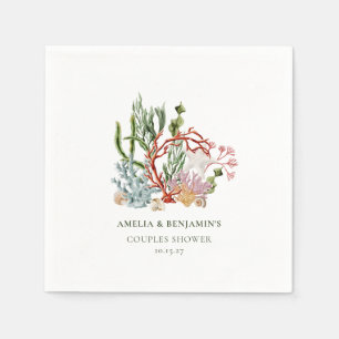 Onderwater Zee koraal schelpen Koppels Douche Servet