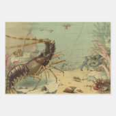 Onderwater Zee leven garnalen,  oceaandieren Inpakpapier Vel (Voorkant)