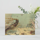 Onderwater Zee leven garnalen, oceaandieren Kaart (Staand voorkant)