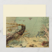 Onderwater Zee leven garnalen, oceaandieren Kaart (Voorkant / Achterkant)