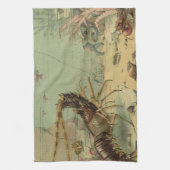 Onderwater Zee leven garnalen, oceaandieren Theedoek (Verticaal)