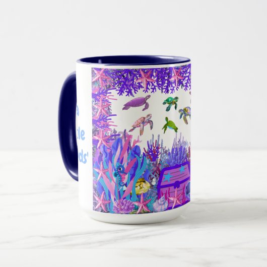 Onderwater Zee Schildpad Vrienden 'Coffee Mok (Voorkant links)