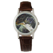 Onderwater Zee Schildpad Vrouwen Lederen Horloge