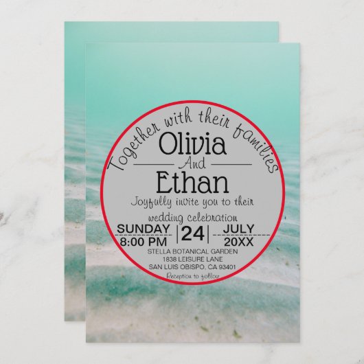 Onderwater zee ster marvy Weddenschap Kaart (Voorkant / Achterkant)