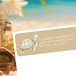 Onderwater Zee Turtle Baby shower Etiket