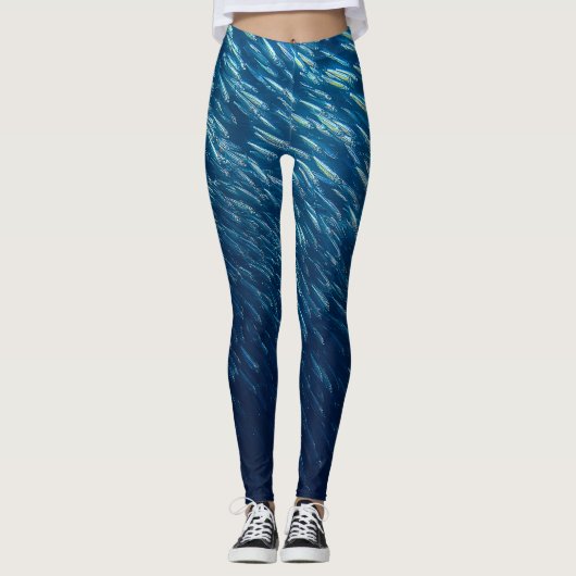 Onderwater Zee Visschool Abstract Leggings (Voorkant)