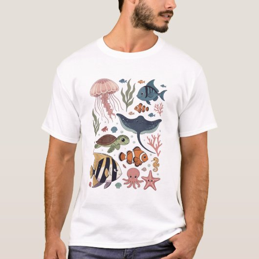 Onderwater Zeedieren T-shirt (Voorkant)