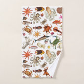 Onderwater Zeeleven Nautical Illustratiepatroon Bad Handdoek (Handdoek)