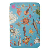 Onderwater Zeeleven Patroon Oceaanblauw Badmat (Voorkant Verticaal)