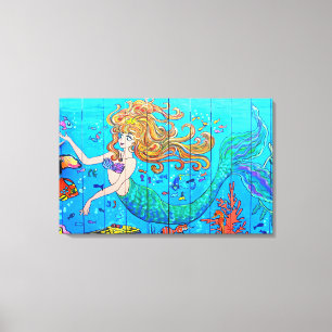 onderwater zeemeermin canvas afdruk