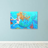 onderwater zeemeermin canvas afdruk (Insitu (Houten vloer))