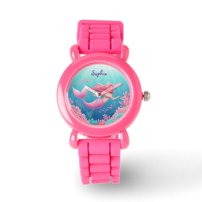 Onderwater Zeemeermin Kinder horloge (Voorkant)