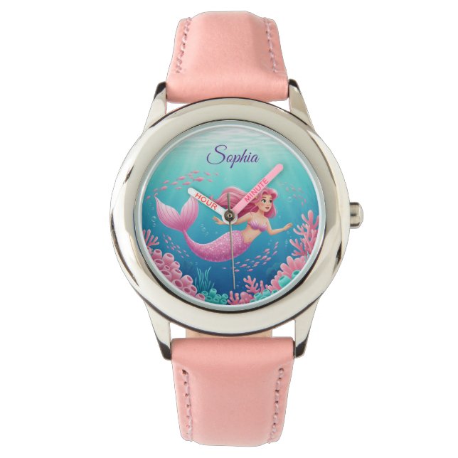 Onderwater Zeemeermin Kinder horloge (Voorkant)