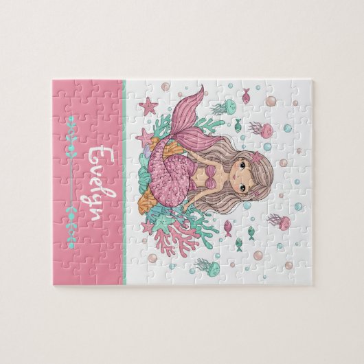 Onderwater zeemeermin puzzel legpuzzel (Horizontaal)