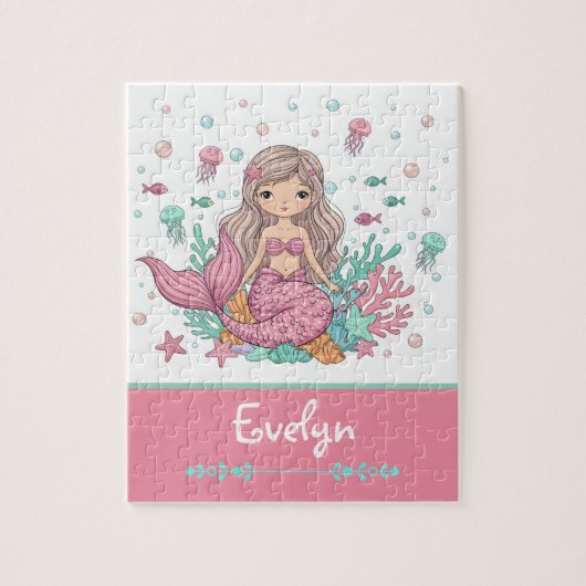 Onderwater zeemeermin puzzel legpuzzel (Verticaal)