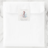 Onderwater Zeepaard Zeewier Koraal Baby Borrel Vierkante Sticker (Tas)