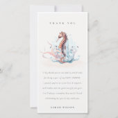 Onderwater Zeepaard Zeewier Koraal Baby Shower Bedankkaart (Voorkant)