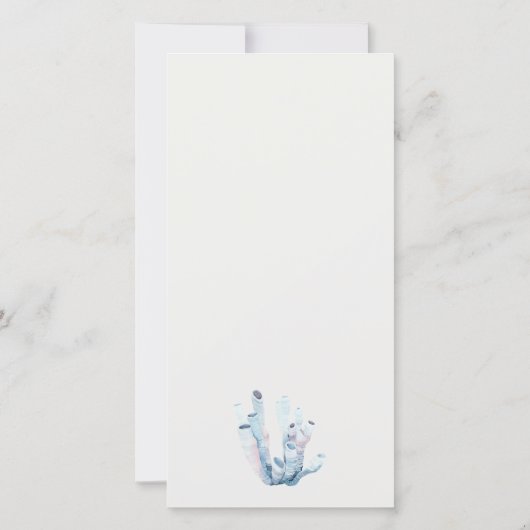 Onderwater Zeepaard Zeewier Koraal Baby Shower Bedankkaart (Achterkant)