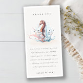 Onderwater Zeepaard Zeewier Koraal Baby Shower Bedankkaart
