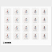 Onderwater Zeepaard Zeewier Koraal Baby Shower Vierkante Sticker (Vel)