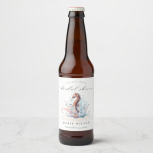 Onderwater Zeepaard Zeewier Koraal Bruidsdouche Bier Etiket