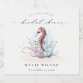 Onderwater Zeepaard Zeewier Koraal Bruidsfeest Bier Etiket (Enkel label)