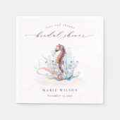 Onderwater Zeepaard Zeewier Koraal Bruidsfeest Servet (Voorkant)