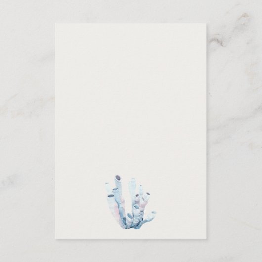 Onderwater Zeepaard Zeewier Koraal Trouwdetails Informatiekaartje (Achterkant)