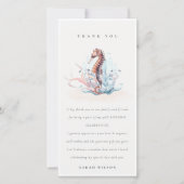 Onderwater Zeepaard Zeewier Koraal Verjaardag Elke Bedankkaart (Voorkant)