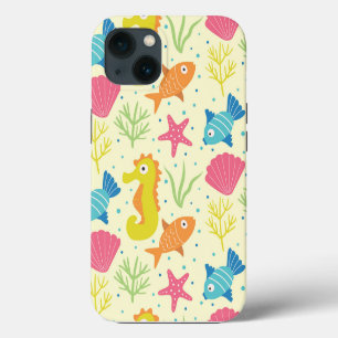 Onderwater zeepaarden, zeesterren en schelpen iPhone 13 hoesje
