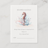 Onderwater Zeepaardje Luier Raffle Baby Shower Informatiekaartje (Voorkant)